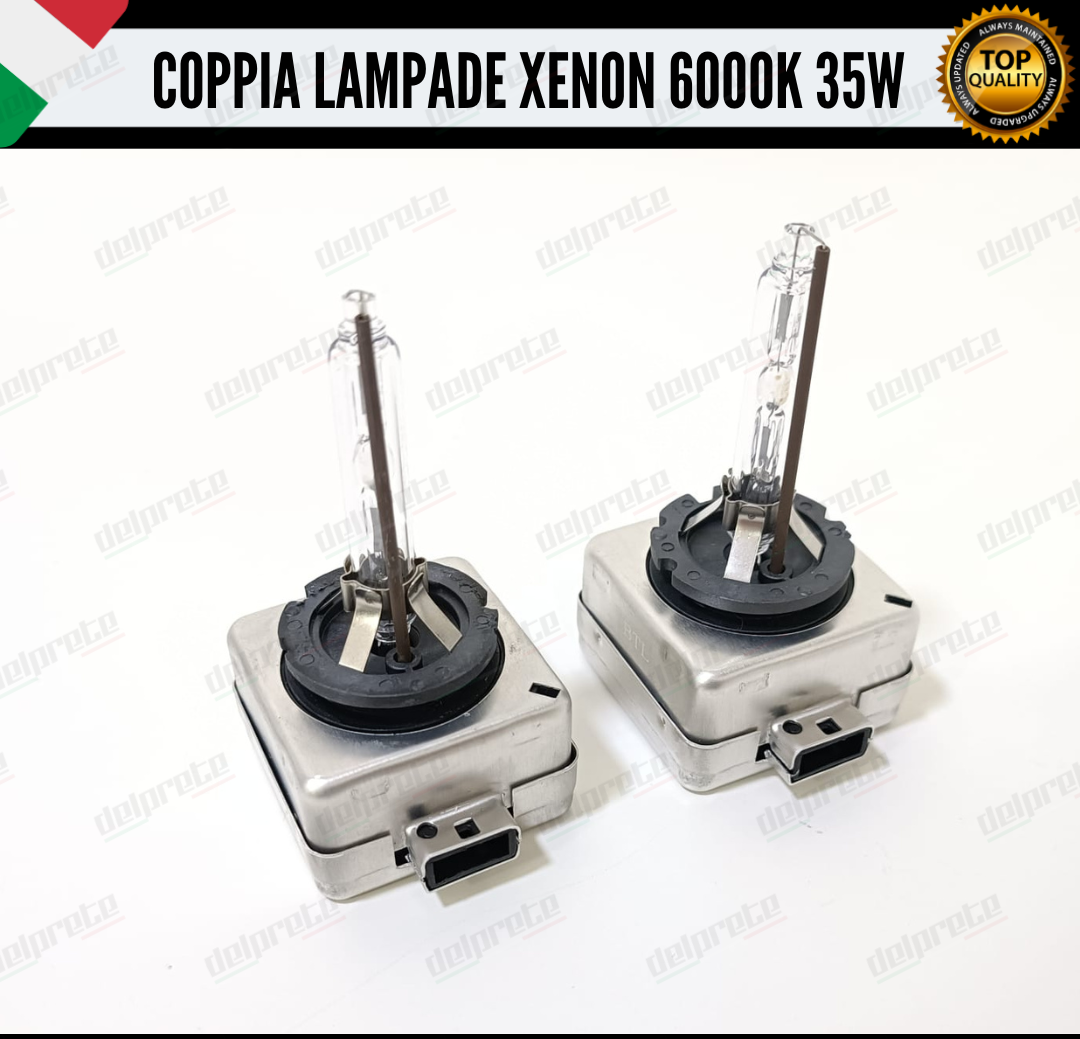 COPPIA 2 LAMPADE XENON D3S 35W LUCE 6000K BIANCO GHIACCIO PLUG/PLAY WHITE