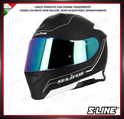 CASCO MODULARE - S-LINE DUAL FACE S550 NERO BIANCO OPACO + PINLOCK