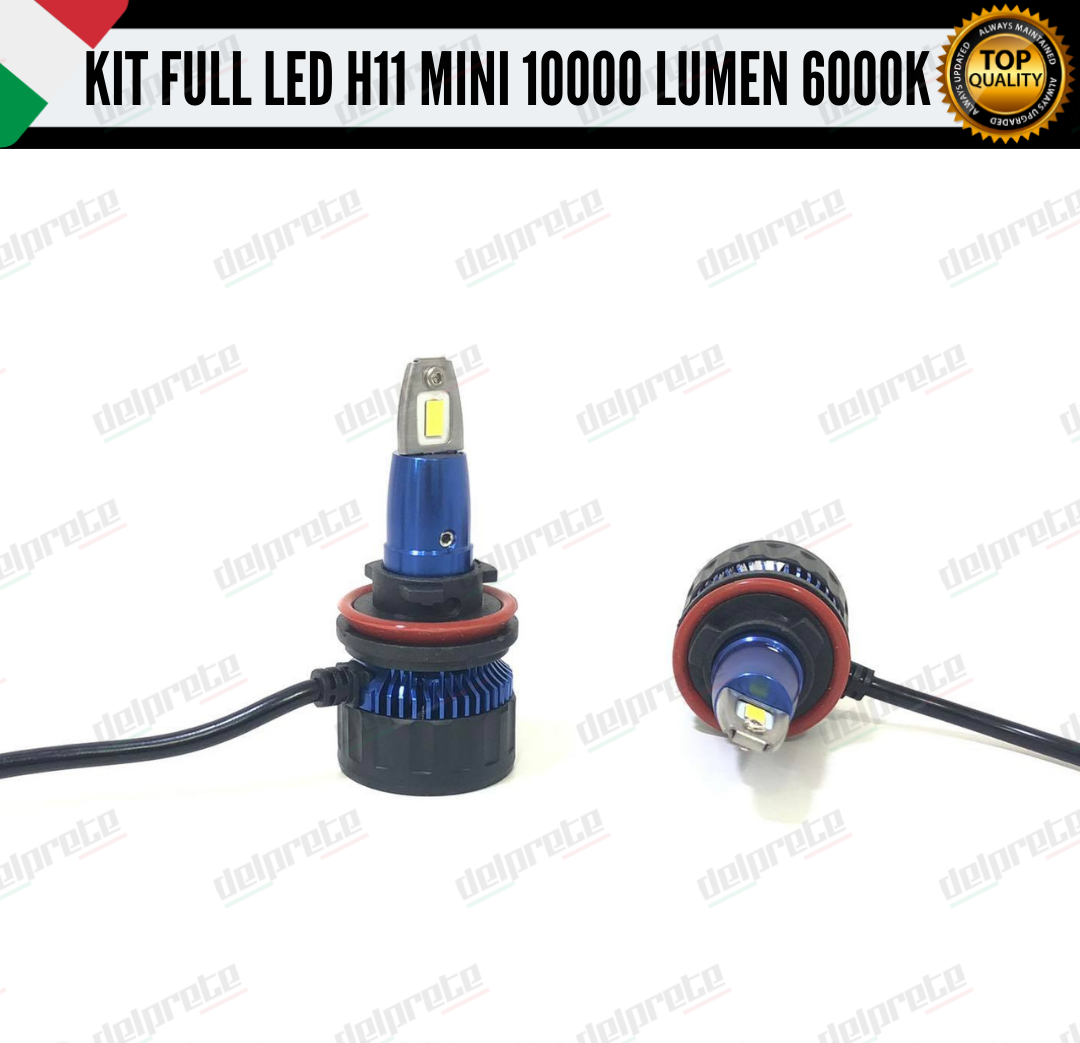 KIT FULL LED LAMPADE LED H11 MINI NO ERROR 6000K BIANCO 10000 LUMEN LM CANBUS