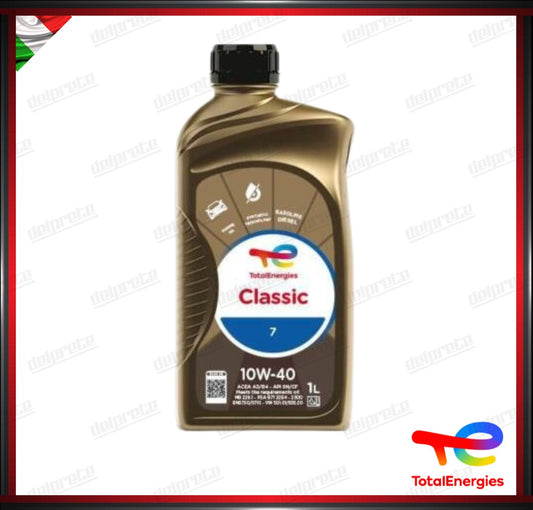 TOTAL - CLASSIC 7 10W-40 1 LITRO OLIO MOTORE SINTETICO  DIESEL BENZINA GPL