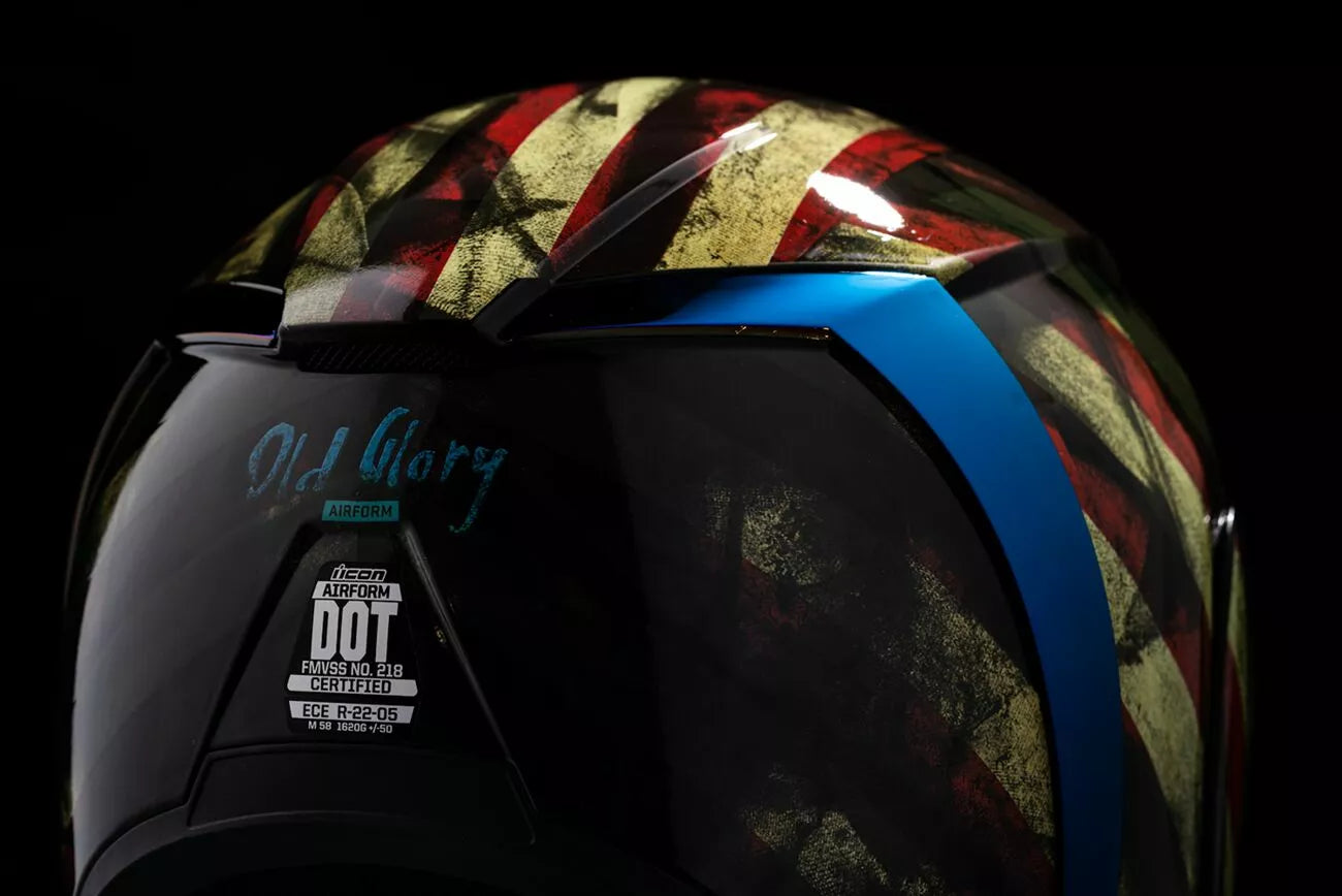 CASCO INTEGRALE - ICON AIRFORM OLD GLORY - OMOLOGATO ECE 2206