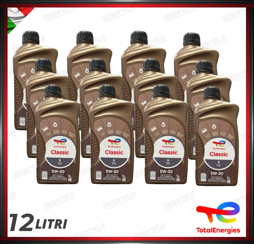 TOTAL - CLASSIC 9 5W-30 12 LITRI OLIO MOTORE SINTETICO DIESEL BENZINA GPL