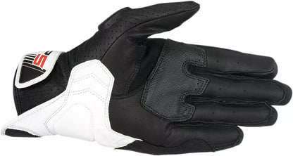 ALPINESTARS - GUANTI IN PELLE SP-5 DA CORSA CON POLSINO CORTO ROSSO BIANCO E NERO