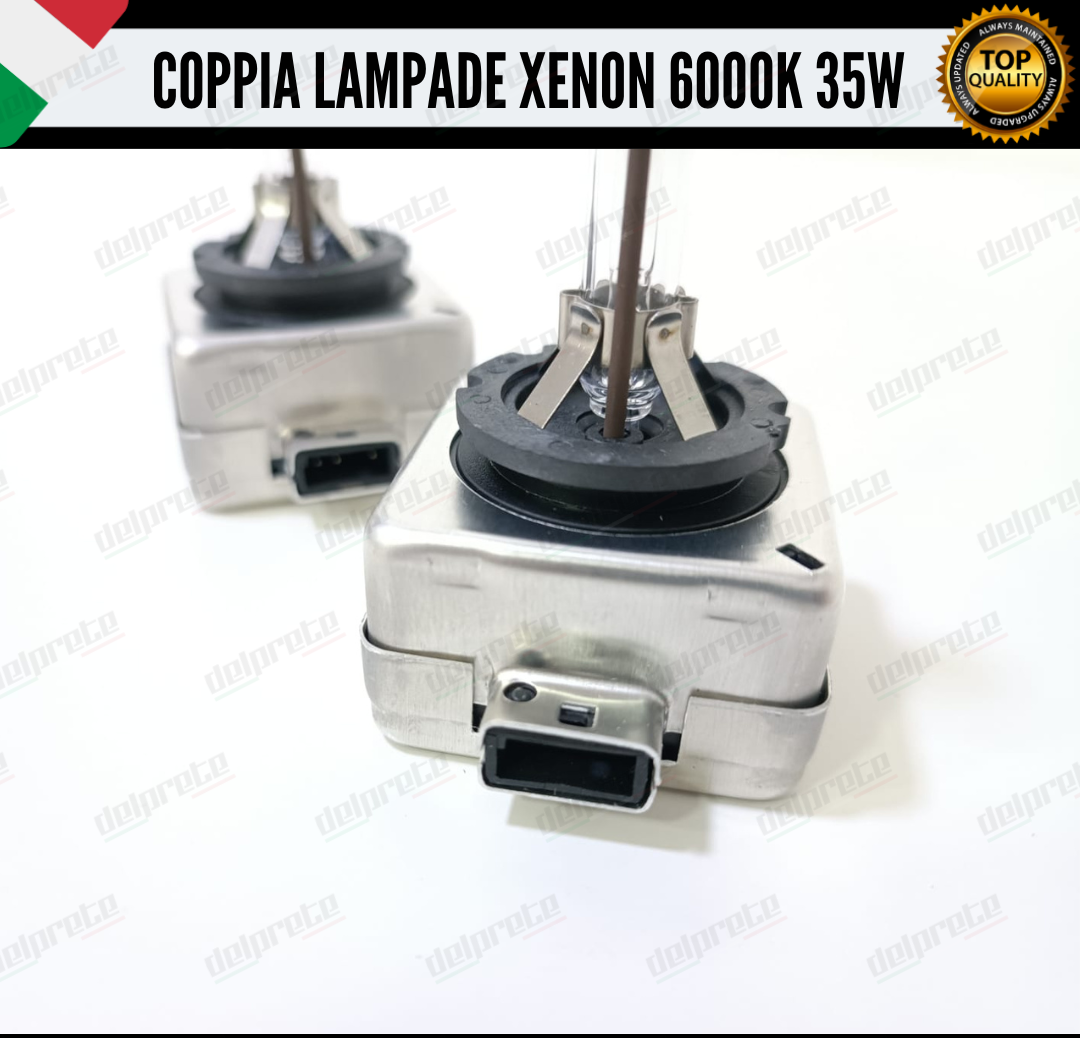 COPPIA LAMPADE XENON D1S 35W LUCE 6000K BIANCO GHIACCIO PER AUTO O CAMION TRUCK