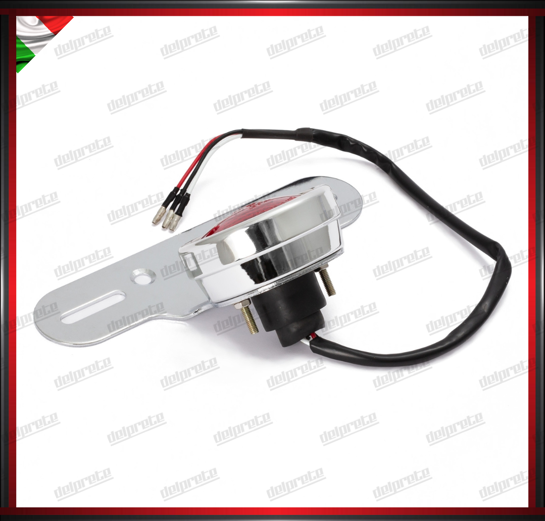 STOP POSTERIORE MOTO LED ROSSO FANALE OMOLOGATO E11 CON PORTATARGA UNIVERSALE