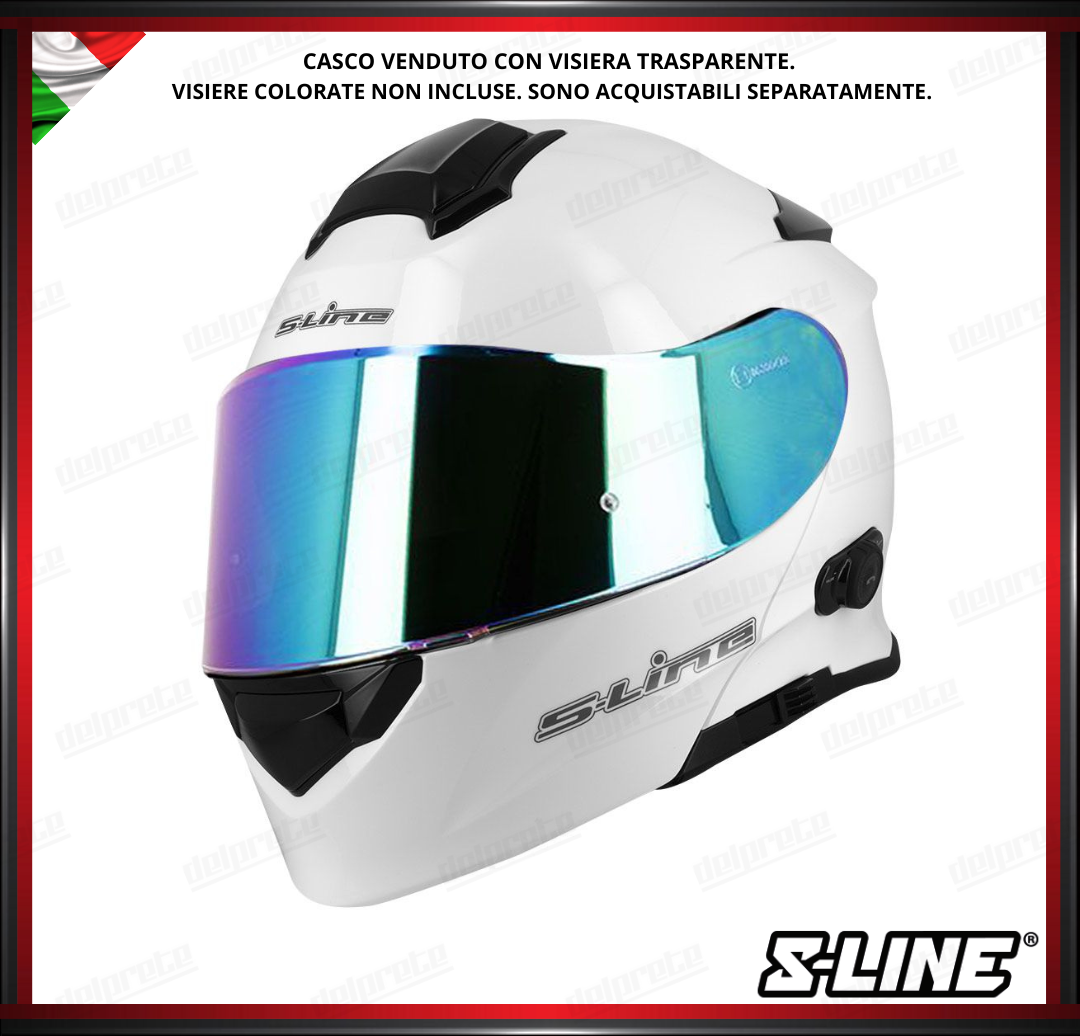 CASCO MODULARE - S-LINE DUAL FACE S550 BTH BLUETOOTH BIANCO LUCIDO + PINLOCK