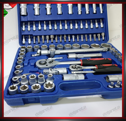 VALIGIETTA VALIGIA PORTA ATTREZZI 108 PEZZI SET CHIAVI CRICCHETTO BUSSOLA TORX