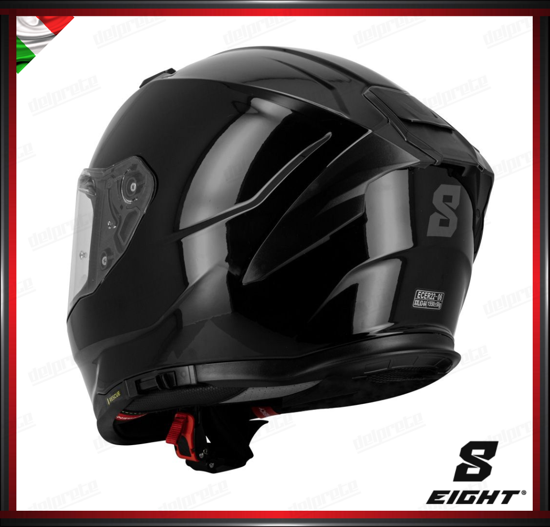 CASCO INTEGRALE - EIGHT S442 VENGE R UNI NOIR - NERO LUCIDO