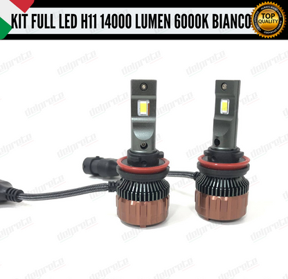 KIT LED FULL H11 6000K BIANCO 14000 LUMEN REALI CANBUS LED 100% NO ERRORE ALLUMINIO AVIAZIONE