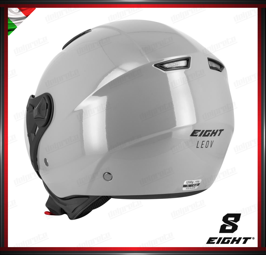 CASCO JET - EIGHT LEOV S779 VISIERA AVIATORE - GRIGIO LUCIDO