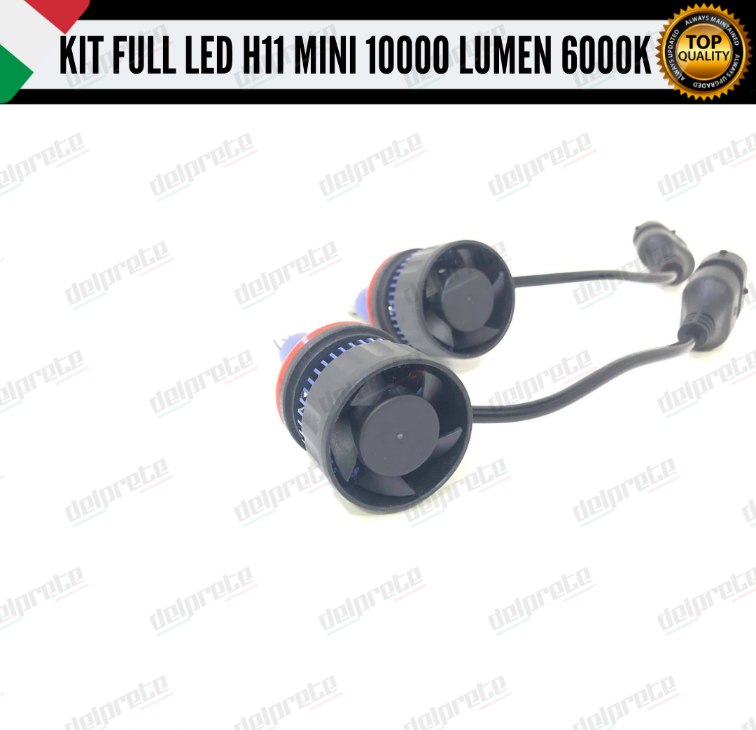 KIT FULL LED LAMPADE LED H11 MINI NO ERROR 6000K BIANCO 10000 LUMEN LM CANBUS