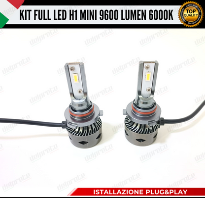 KIT LED HB3 MINI FULL LED 6000K XENON CANBUS 9600 LUMEN REALI NO ERROR AUTO MOTO