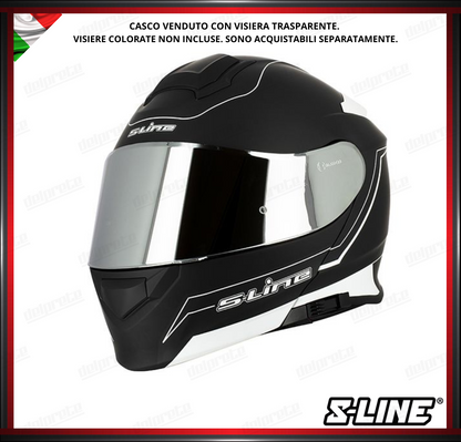 CASCO MODULARE - S-LINE DUAL FACE S550 NERO BIANCO OPACO + PINLOCK