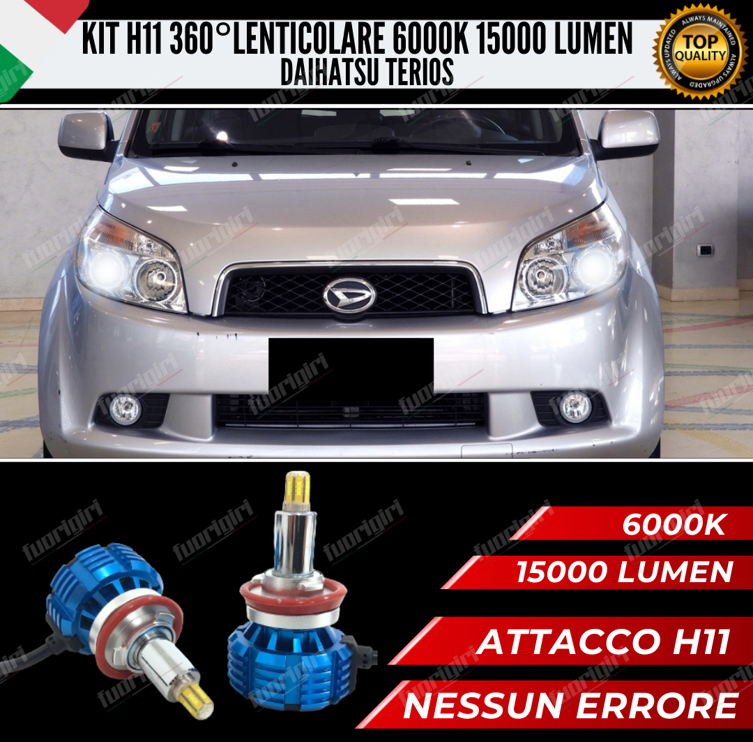 KIT FULL LED H11 360° GRADI PER LENTICOLARI DAIHATSU TERIOS MK2 100% NO ERRORE