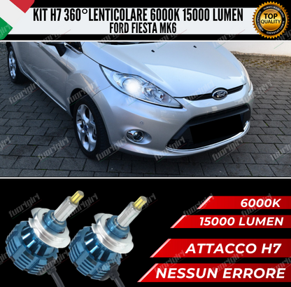 KIT FULL LED H7 360° GRADI PER LENTICOLARI FORD FIESTA MK6 CANBUS 100% NO ERROR (faro lenticolare)