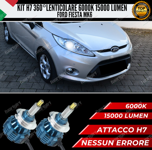 KIT FULL LED H7 360° GRADI PER LENTICOLARI FORD FIESTA MK6 CANBUS 100% NO ERROR (faro lenticolare)