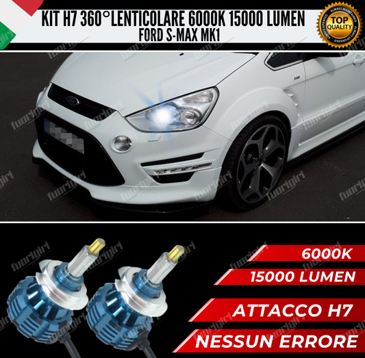 KIT FULL LED H7 360° GRADI PER LENTICOLARI FORD S-MAX S MAX MK1 100% NO ERROR