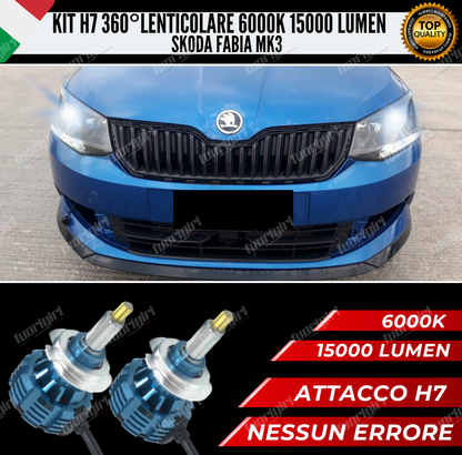 KIT FULL LED H7 360° GRADI PER LENTICOLARI SKODA FABIA III MK3 3 100% NO ERROR