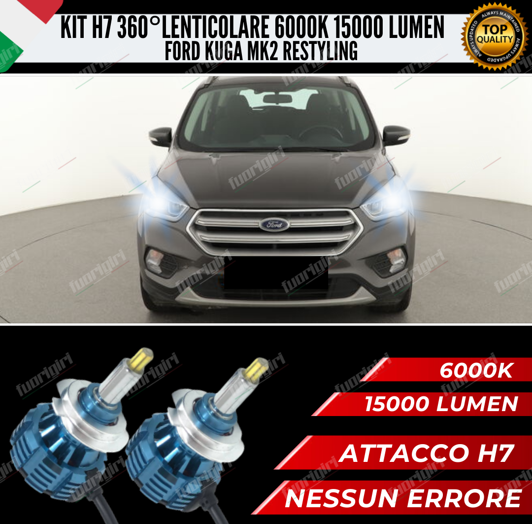 KIT FULL LED H7 360° GRADI PER LENTICOLARI FORD FOCUS MK2 CANBUS 100% NO ERROR (faro lenticolare)