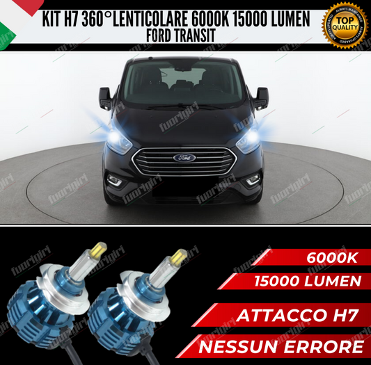 KIT FULL LED H7 360° GRADI PER LENTICOLARI FORD TRANSIT TOURNEO 100% NO ERROR