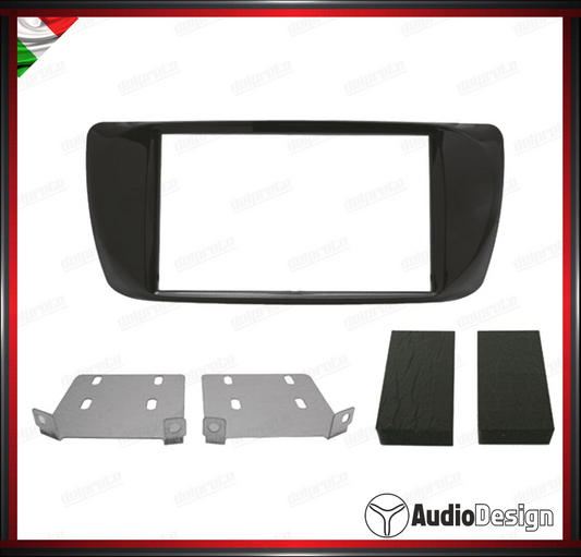 MASCHERINA 2DIN KIT MONTAGGIO AUTORADIO ALFA ROMEO GIULIETTA 2010>08/2013 NERO LUCIDO - AUDIODESIGN