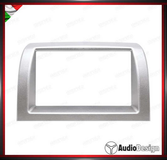 MASCHERINA 2DIN KIT MONTAGGIO AUTORADIO LANCIA YPSILON 2003/2011 GRIGIO MET - AUDIODESIGN