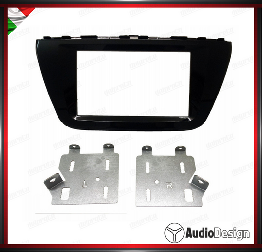 MASCHERINA 2DIN KIT MONTAGGIO AUTORADIO SUZUKI S CROSS 2 DAL 2013 NERO LUCIDO - AUDIODESIGN