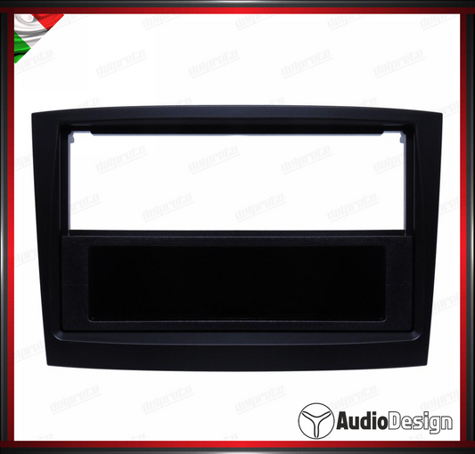 MASCHERINA ISO/2DIN KIT MONTAGGIO AUTORADIO FIAT DOBLO' / OPEL COMBO 14> NERO LUCIDO - AUDIODESIGN