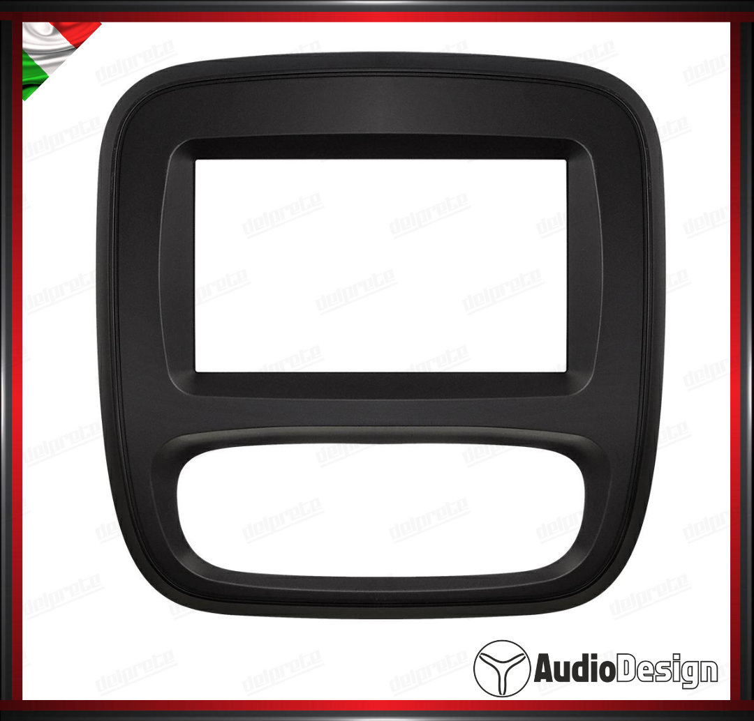 MASCHERINA 2DIN KIT MONTAGGIO AUTORADIO OPEL VIVARO'14-TRAFFIC'14 NERO - AUDIODESIGN