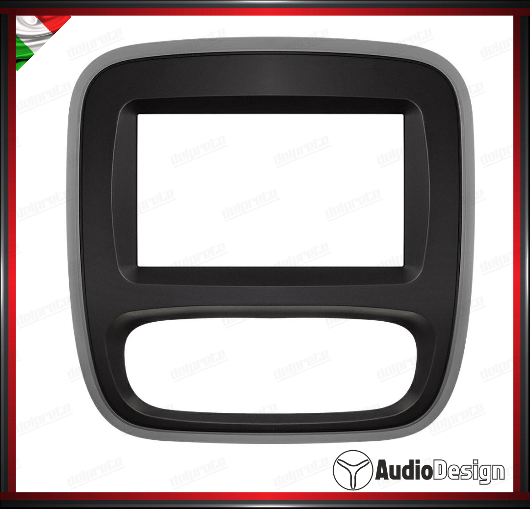 MASCHERINA 2DIN KIT MONTAGGIO AUTORADIO OPEL VIVARO'14-TRAFFIC'14 NERO/GRIGIO - AUDIODESIGN