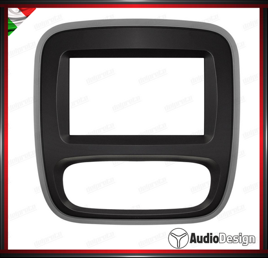 MASCHERINA 2DIN KIT MONTAGGIO AUTORADIO OPEL VIVARO'14-TRAFFIC'14 NERO/GRIGIO - AUDIODESIGN