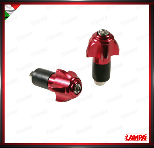 SU-15 COPPIA CONTRAPPESI LAMPA MANUBRIO ROSSO MOTO SCOOTER STABILIZZATORI BILANCIERI UNIVERSALI ALLUMINIO