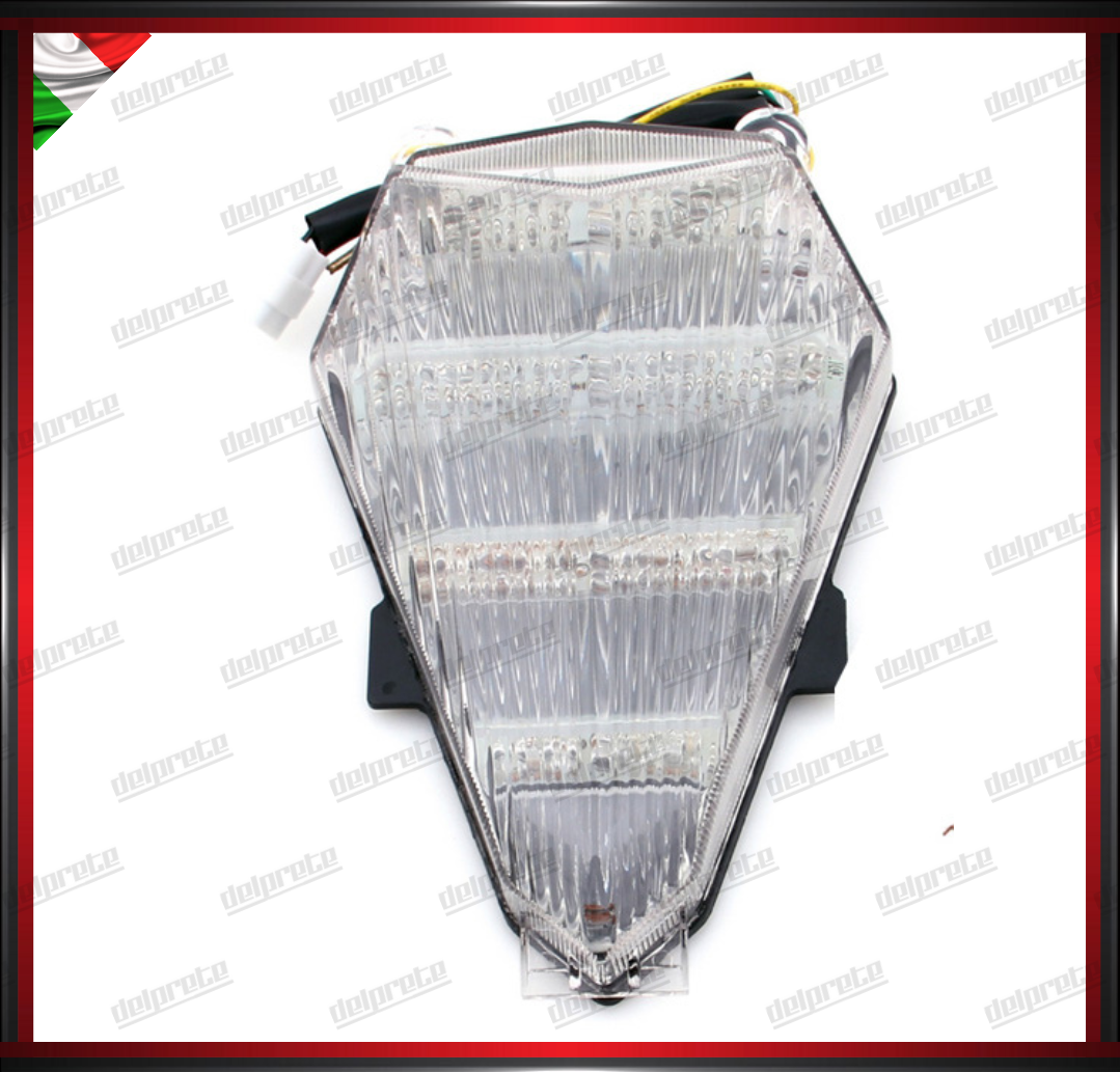 STOP FARO POSTERIORE LED PER YAMAHA R6 DAL 2006 AL 2007 BIANCO CON LUCE ROSSA