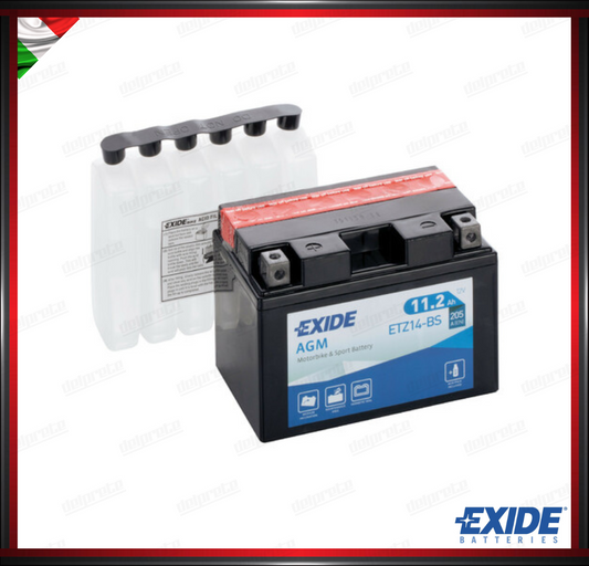 EXETZ14-BS BATTERA EXIDE BIKE 12V AGM - 11 Ah - 205 A - MISURA 150x90x110 mm