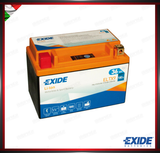 EXELTX9 BATTERIA 12V - EXIDE BIKE LI-ION LIFEPO4 - 36 Wh - 180 A -  IONI DI LITIO 150x87x105 mm