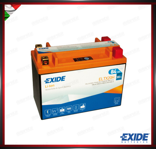 EXELTX20H BATTERIA 12V - EXIDE BIKE LI-ION LIFEPO4 - 84 Wh - 380 A - IONI DI LITIO 175x87x130 mm