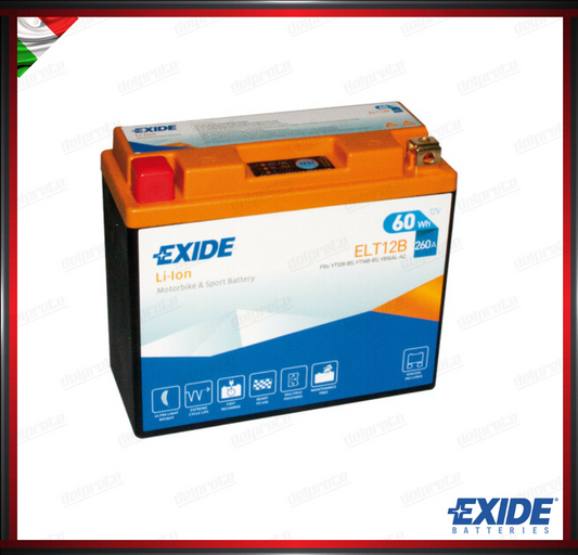 EXELT12B BATTERIA 12V - EXIDE BIKE LI-ION LIFEPO4 - 60 Wh - 260 A - IONI DI LITIO 150x65x130 mm