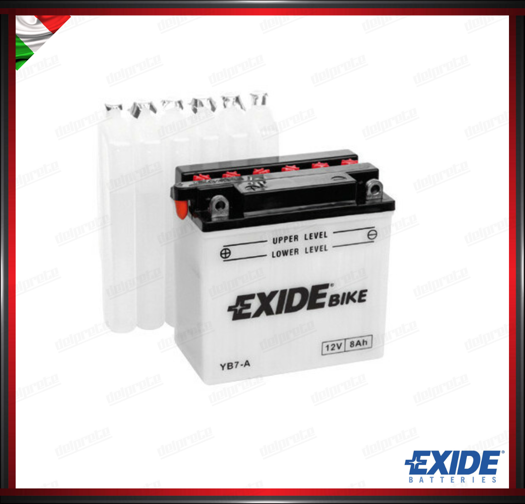 EXEB7A BATTERIA MOTO SCOOTER - 8 Ah - 85A EXIDE BIKE CONVENTIONAL 135x75x135 mm