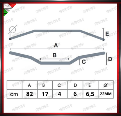 MANUBRIO ANODIZZATO NERO OFF ROAD CROSS PIEGA MEDIA 22 MM UNIVERSALE ALLUMINIO