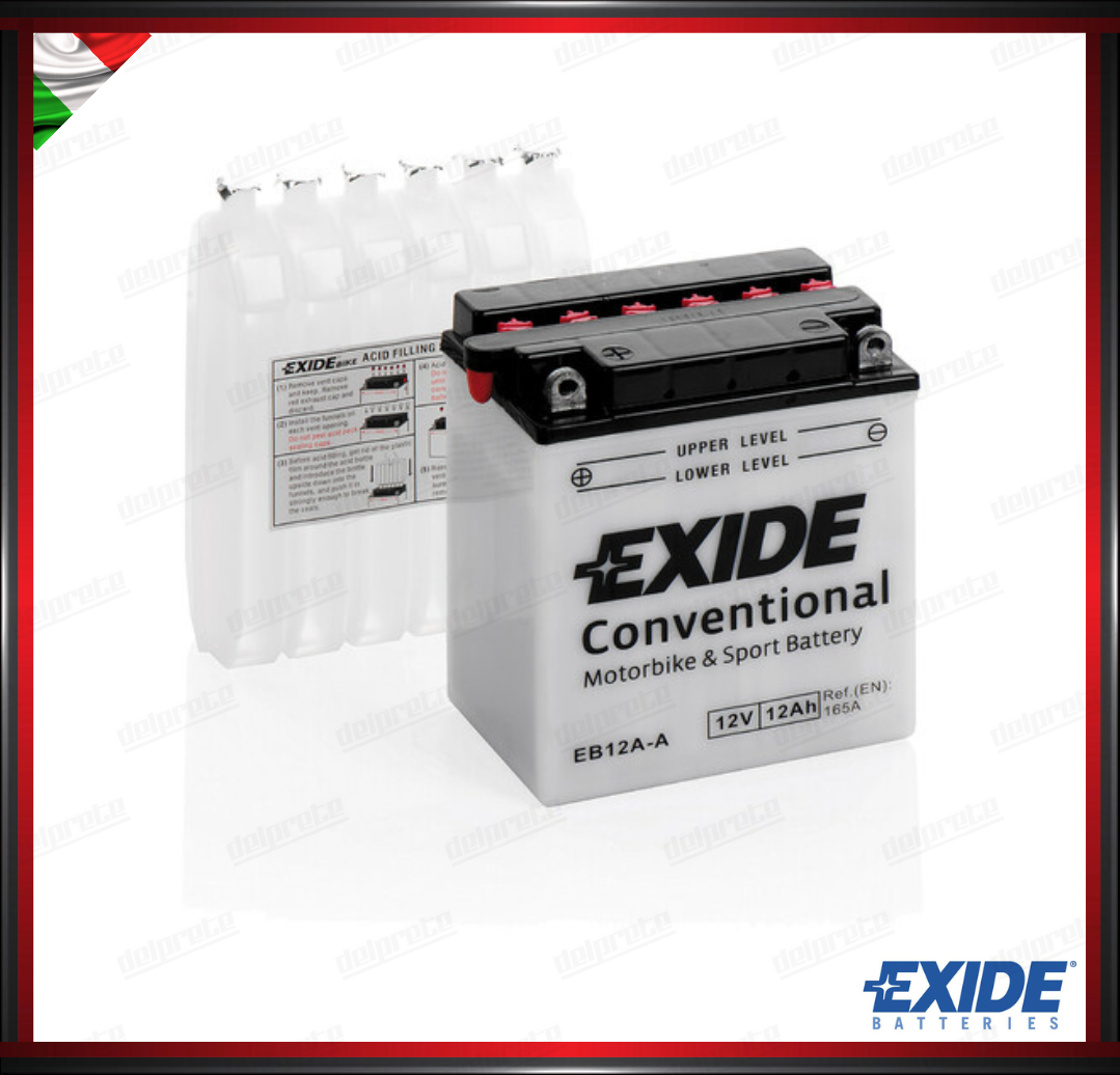 EXEB12AA BATTERIA MOTO SCOOTER - 12 Ah - 165 A EXIDE BIKE CONVENTIONAL 135x80x160 mm