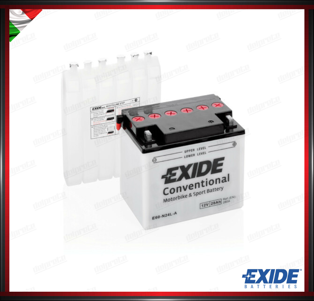 EXE60N24LA BATTERIA MOTO SCOOTER - 9 Ah - 85 A EXIDE BIKE CONVENTIONAL 185x125x175 mm