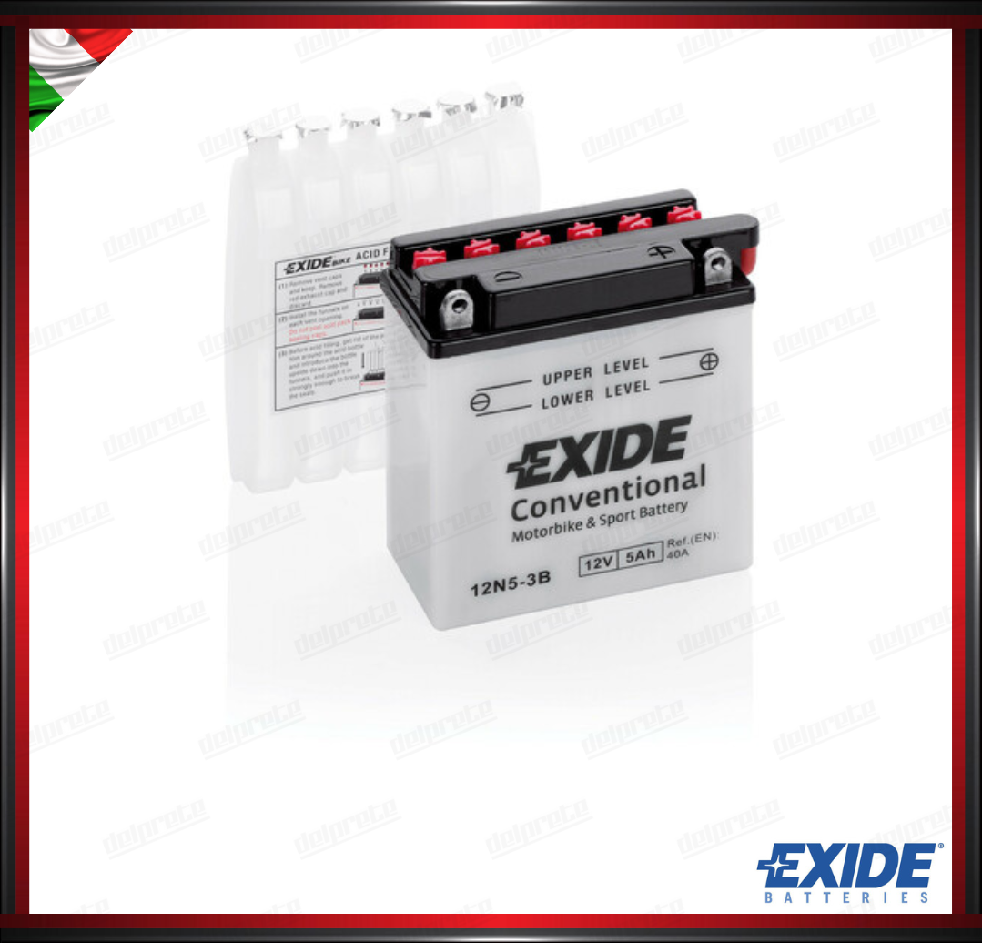 EX12N53B BATTERIA MOTO SCOOTER - 5 Ah - 40 A EXIDE BIKE CONVENTIONAL 120x60x130 mm