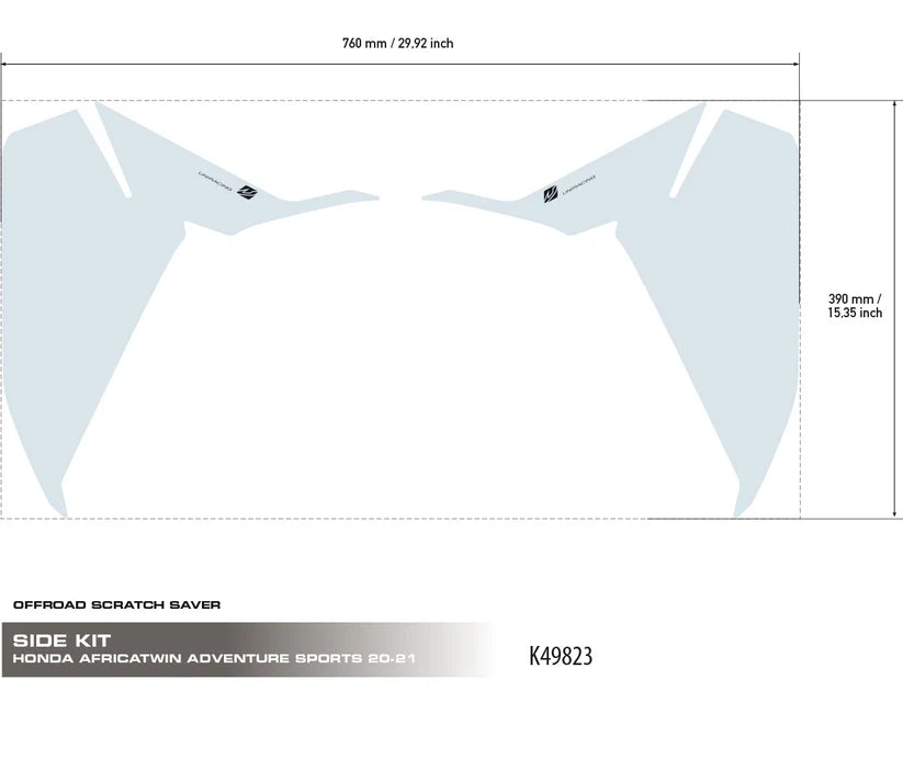 SET ADESIVI HONDA AFRICA TWIN ADVENTURE LATERALI ANTIGRAFFIO - GRAFICA TRASPARENTE