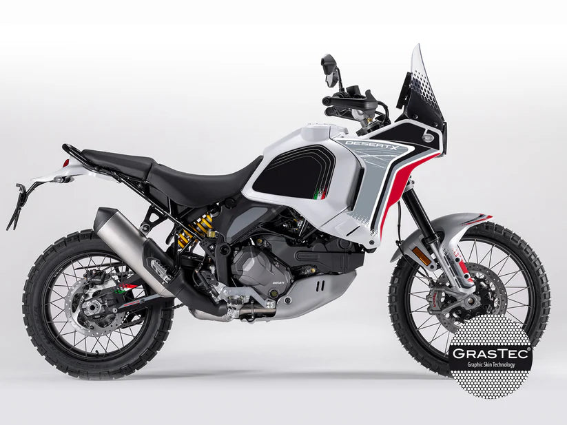 KIT ADESIVI GRASTEC GRAFICHE DUCATI DESERT X - GRAFICA GRIGIO ROSSO E NERO