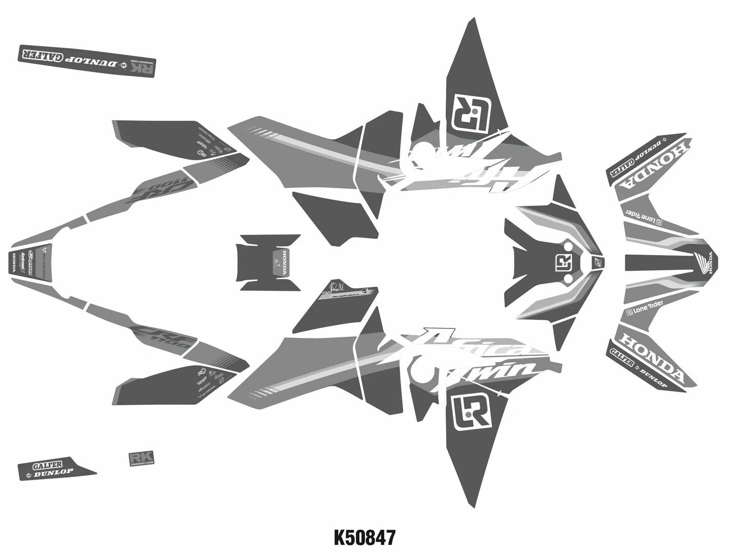 KIT ADESIVI GRAFICHE HONDA AFRICA TWIN CRF 1100 - GRAFICA KIRIAN MIRABET REPLICA