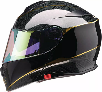 CASCO MODULARE - Z1R SOLARIS 2.0 NOTORIOUS FUME' - OMOLOGATO ECE 2206 NERO E ORO