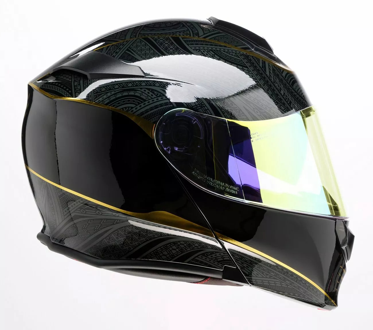 CASCO MODULARE - Z1R SOLARIS 2.0 NOTORIOUS FUME' - OMOLOGATO ECE 2206 NERO E ORO