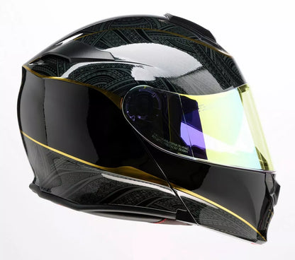 CASCO MODULARE - Z1R SOLARIS 2.0 NOTORIOUS FUME' - OMOLOGATO ECE 2206 NERO E ORO