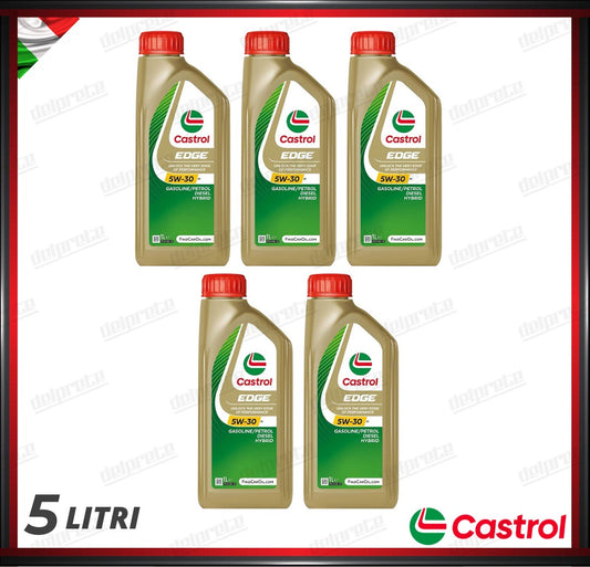 CASTROL EDGE - 5W-30 M 5 LITRI OLIO MOTORE SINTETICO DIESEL / BENZINA