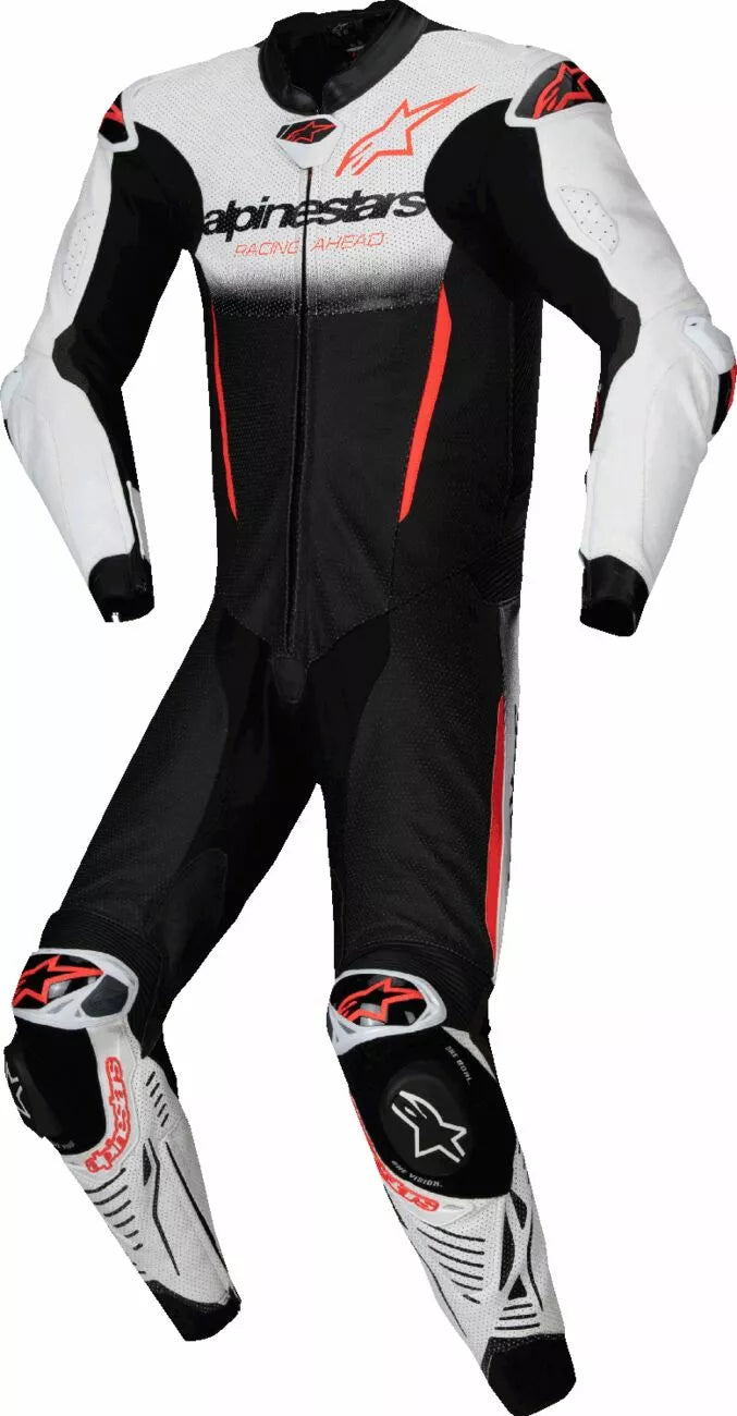 ALPINESTARS - TUTA IN PELLE GP-R7 - 1 PEZZO UOMO INTERA NERO BIANCO E ROSSO